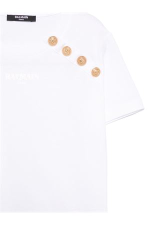 T-shirt con stampa logo BALMAIN PARIS KIDS | BW8P71Z1751100OR